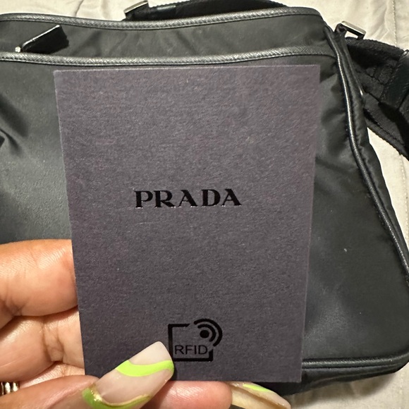 Pre Loved Prada Black Tessuto Messenger Bag by - Picture 5 of 6